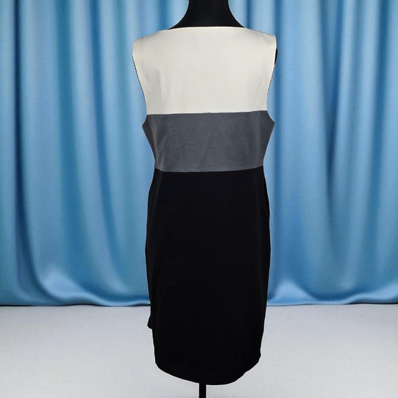 Theory Color Block Dress Sleeveless Pockets Sheath Career Casual Size‎ 12 - Picture 2 of 12